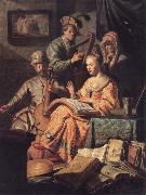 REMBRANDT Harmenszoon van Rijn Musical Company oil on canvas